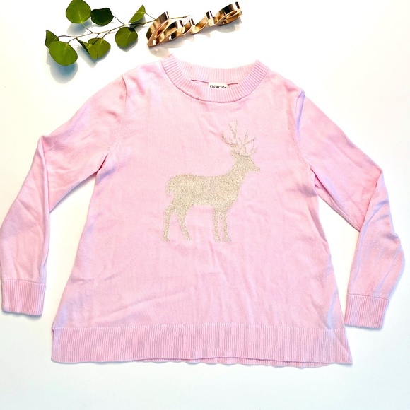 Crewcuts Other - Crewcuts Holiday Pink Sparkle Reindeer Sweater - SOO CUTE!